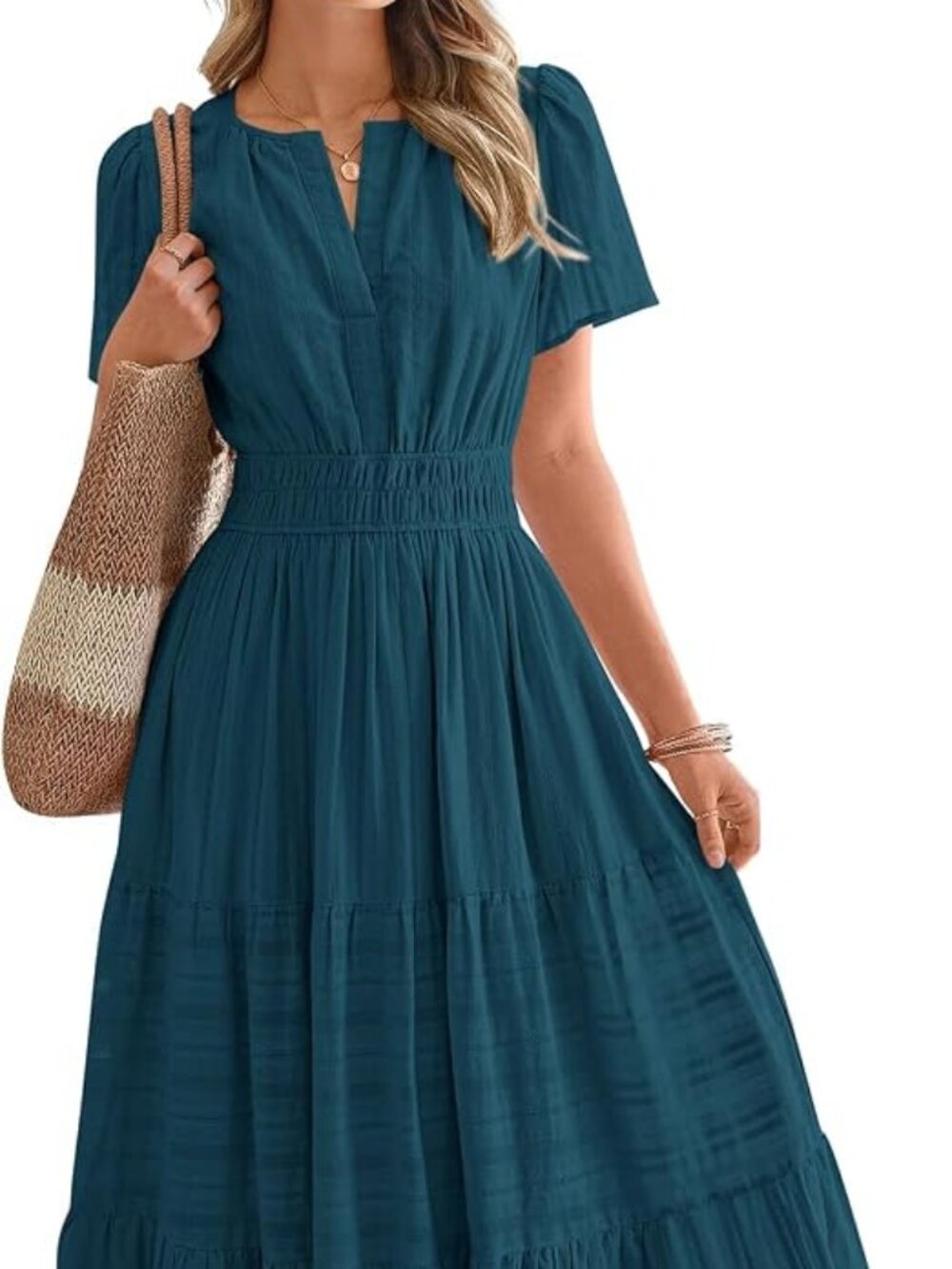 BTFBM Womens Casual Lightweight Short Sleeve Dress - XL